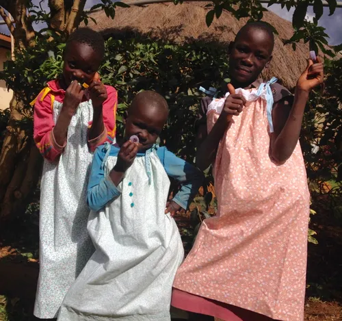 Girls wearing handmade pillowcase dresses